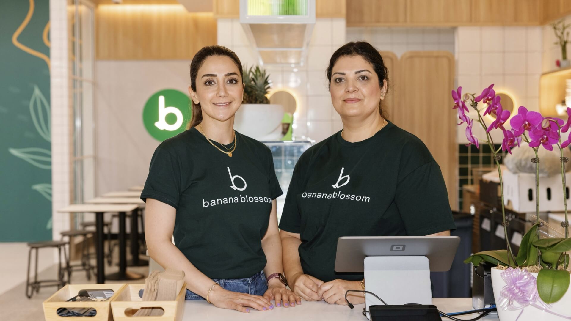 Photo of Mitra (left) and Azizeh (right), our Banana Blossom Franchisees